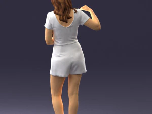 girl in white short dress 0369 3d print ready 3D Print Model