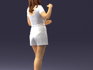 girl in white short dress 0369 3d print ready 3D 프린트 모델