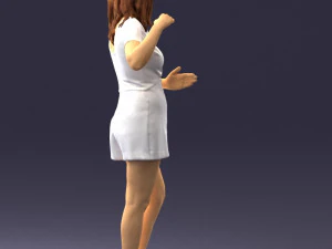 girl in white short dress 0369 3d print ready 3D Print Model