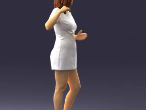 girl in white short dress 0369 3d print ready 3D Print Model