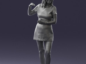 girl in white short dress 0369 3d print ready 3D 프린트 모델