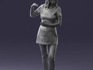 girl in white short dress 0369 3d print ready 3D Print Model