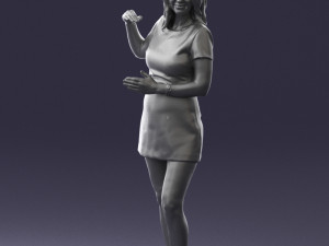 girl in white short dress 0369 3d print ready 3D 프린트 모델