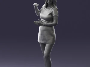 girl in white short dress 0369 3d print ready 3D Print Model