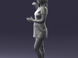 girl in white short dress 0369 3d print ready 3D 프린트 모델