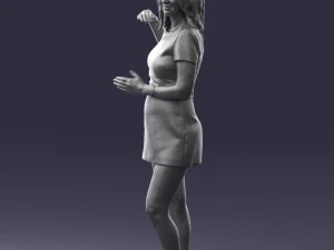girl in white short dress 0369 3d print ready 3D Print Model