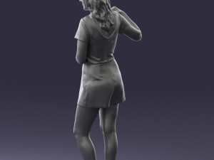 girl in white short dress 0369 3d print ready 3D 프린트 모델