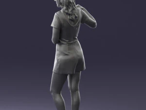 girl in white short dress 0369 3d print ready 3D Print Model