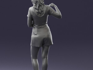 girl in white short dress 0369 3d print ready 3D 프린트 모델