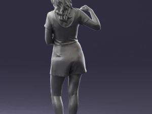 girl in white short dress 0369 3d print ready 3D Print Model