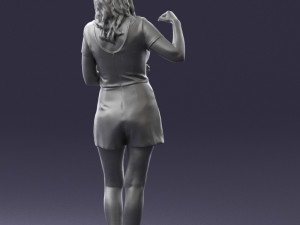 girl in white short dress 0369 3d print ready 3D 프린트 모델