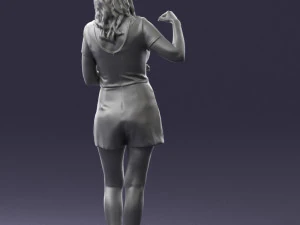 girl in white short dress 0369 3d print ready 3D Print Model