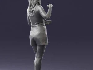 girl in white short dress 0369 3d print ready 3D Print Model