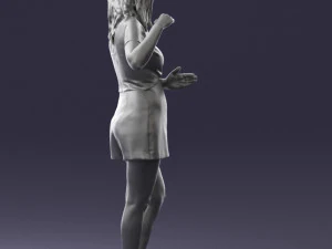 girl in white short dress 0369 3d print ready 3D Print Model
