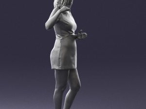 girl in white short dress 0369 3d print ready 3D 프린트 모델