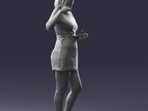 girl in white short dress 0369 3d print ready 3D Print Model