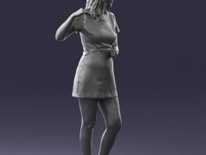 girl in white short dress 0369 3d print ready 3D 프린트 모델