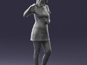 girl in white short dress 0369 3d print ready 3D Print Model