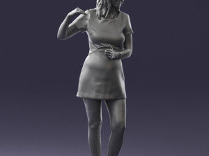 girl in white short dress 0369 3d print ready 3D 프린트 모델