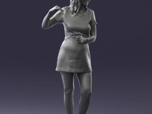 girl in white short dress 0369 3d print ready 3D Print Model