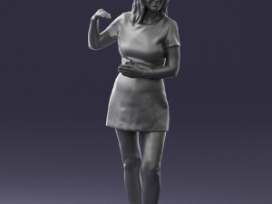 girl in white short dress 0369 3d print ready 3D 프린트 모델