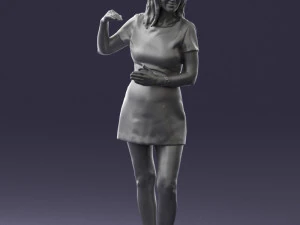 girl in white short dress 0369 3d print ready 3D Print Model