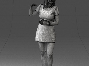 girl in white short dress 0369 3d print ready 3D 프린트 모델