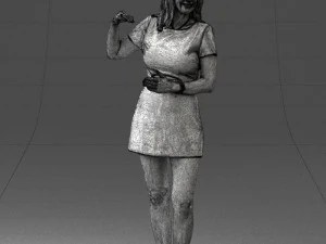 girl in white short dress 0369 3d print ready 3D Print Model