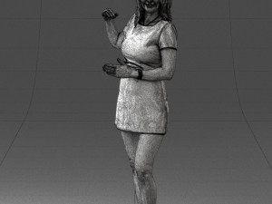 girl in white short dress 0369 3d print ready 3D 프린트 모델