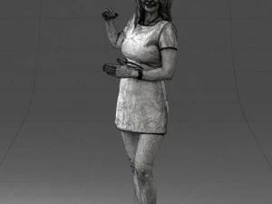 girl in white short dress 0369 3d print ready 3D Print Model