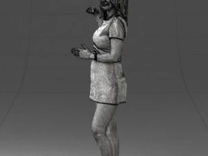 girl in white short dress 0369 3d print ready 3D Print Model