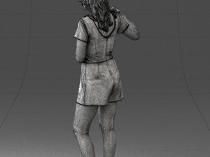 girl in white short dress 0369 3d print ready 3D 프린트 모델