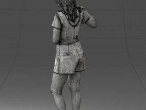 girl in white short dress 0369 3d print ready 3D Print Model