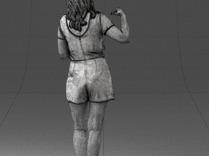 girl in white short dress 0369 3d print ready 3D 프린트 모델
