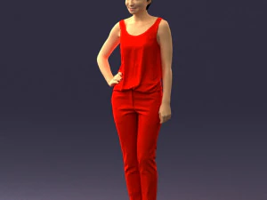 woman in red suit 0365 3D Model