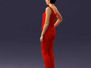 woman in red suit 0365 3D Модель