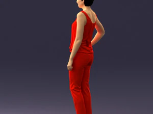 woman in red suit 0365 3D Model