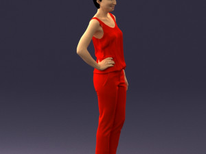 woman in red suit 0365 3D Модель
