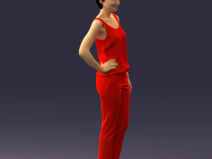 woman in red suit 0365 3D Model