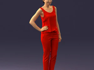 woman in red suit 0365 3D Model