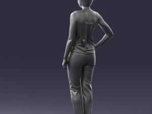 woman in red suit 0365 3D Model