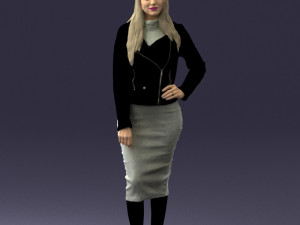 fashion woman in grey skirt 0364 3Dモデル