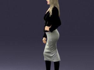 fashion woman in grey skirt 0364 Modèle 3D