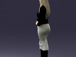 fashion woman in grey skirt 0364 3D Model