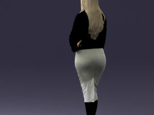 fashion woman in grey skirt 0364 3D Model