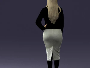 fashion woman in grey skirt 0364 3D Model