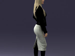 fashion woman in grey skirt 0364 3D Model