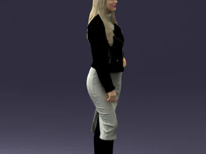 fashion woman in grey skirt 0364 3D Model
