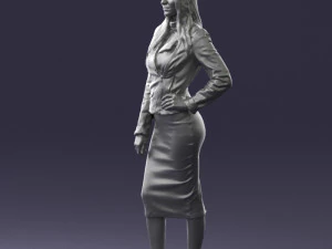 fashion woman in grey skirt 0364 3D Model
