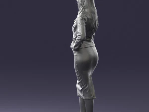 fashion woman in grey skirt 0364 3D Model